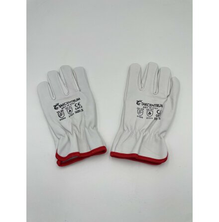 TC �kta l�derhandskar vit stl S